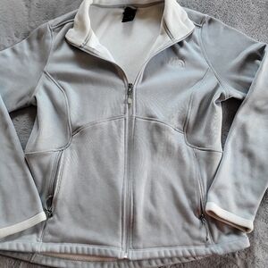 LADIES THE NORTH FACE GRAY JACKET SIZE LARGE EUC